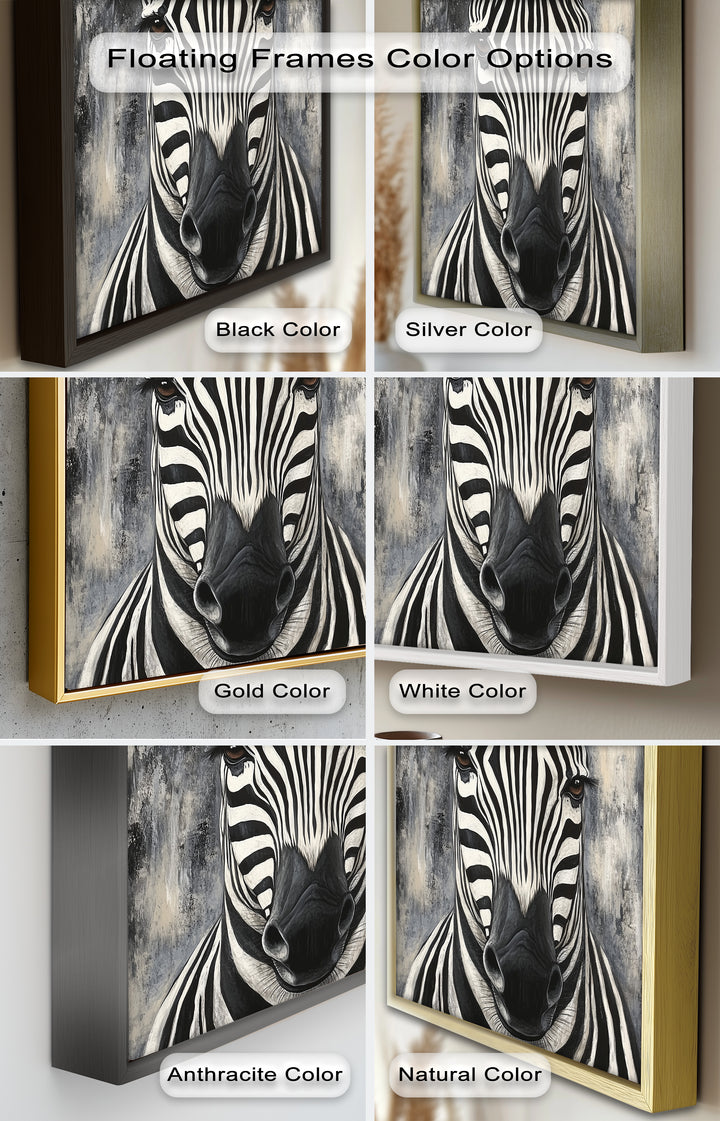 Zebra Portrait – Bold Black and White Animal Oil Painting