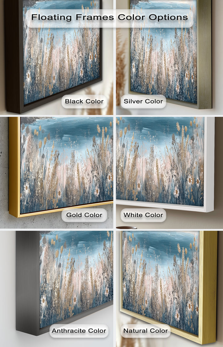 Wildflower Ocean View Wall Art – Framed Oil Painting
