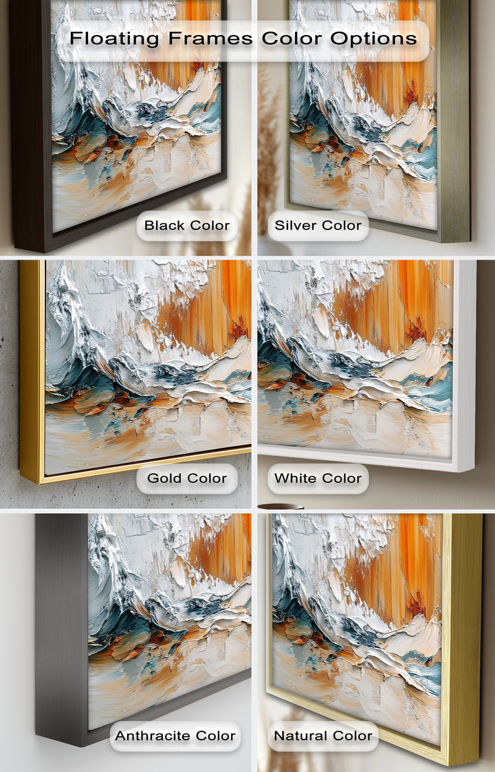 Elemental Surge – Abstract Ocean Cliff Oil Painting