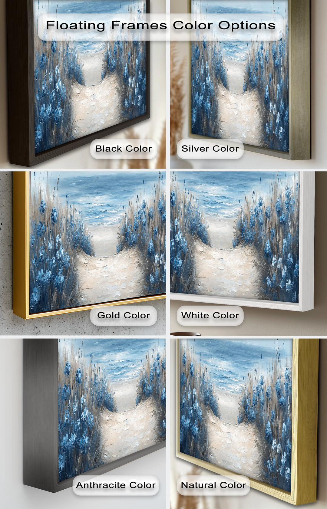 Coastal Beach Path Wall Art – Landscape Oil Painting