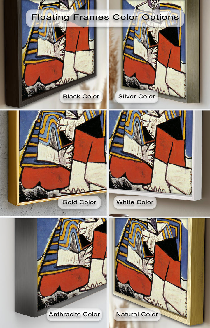 Geometric Man in Red Hat Wall Art – Cubist Oil Painting