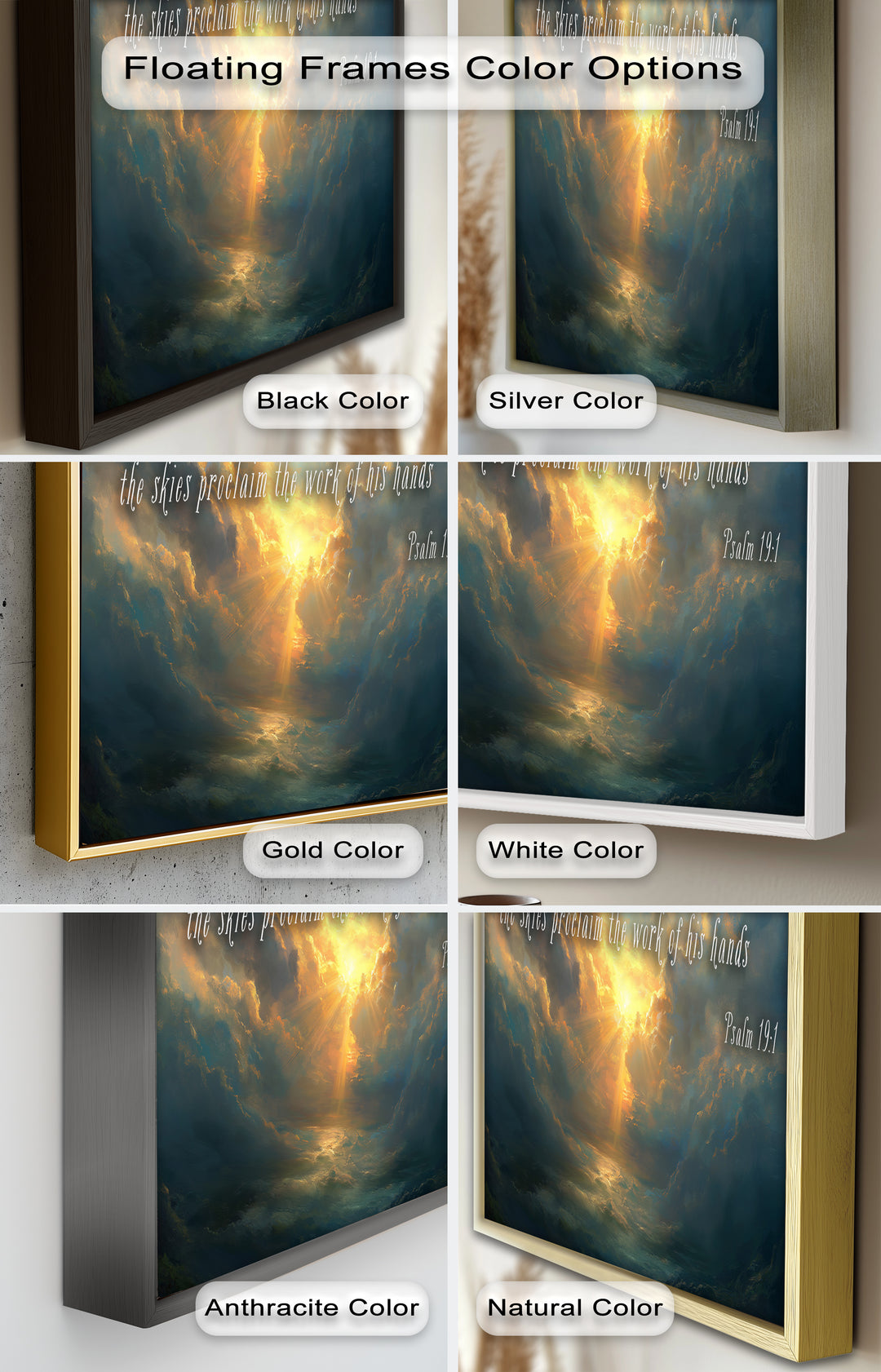 Psalm 19:1 – The Heavens Declare Bible Verse Oil Painting