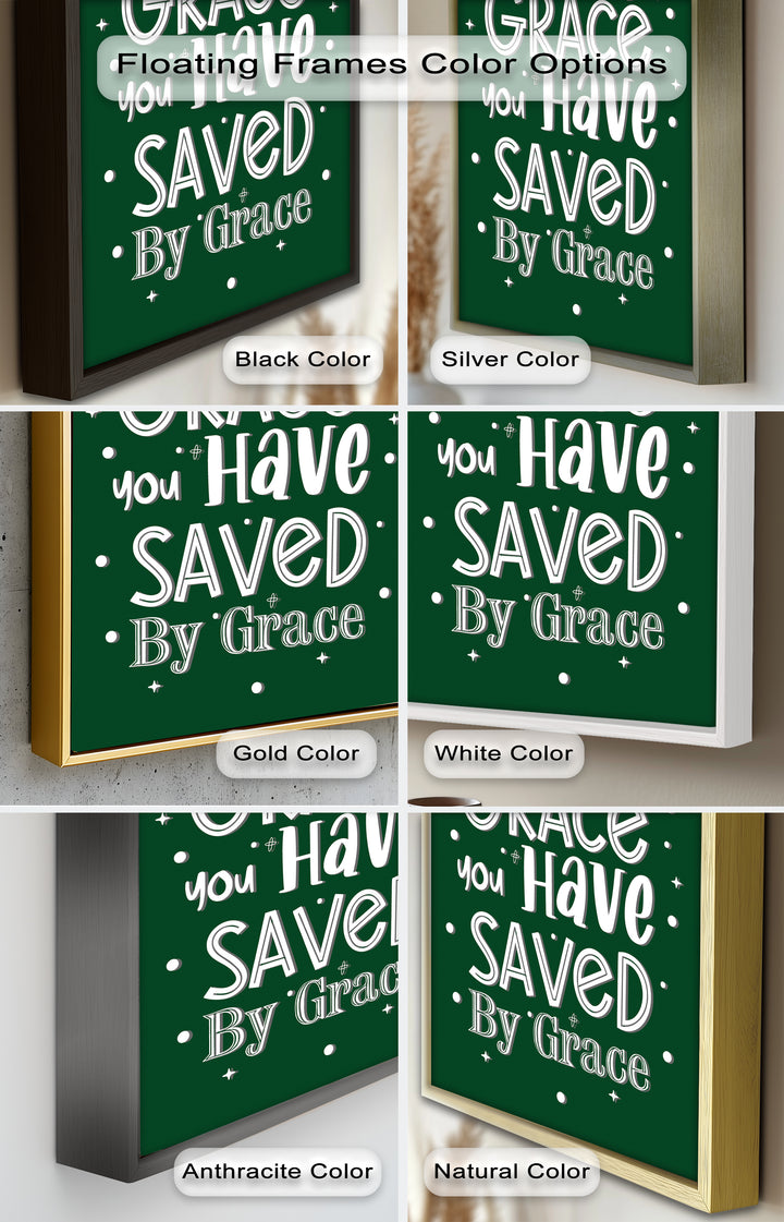 Saved by Grace – Christian Bible Verse Oil Painting