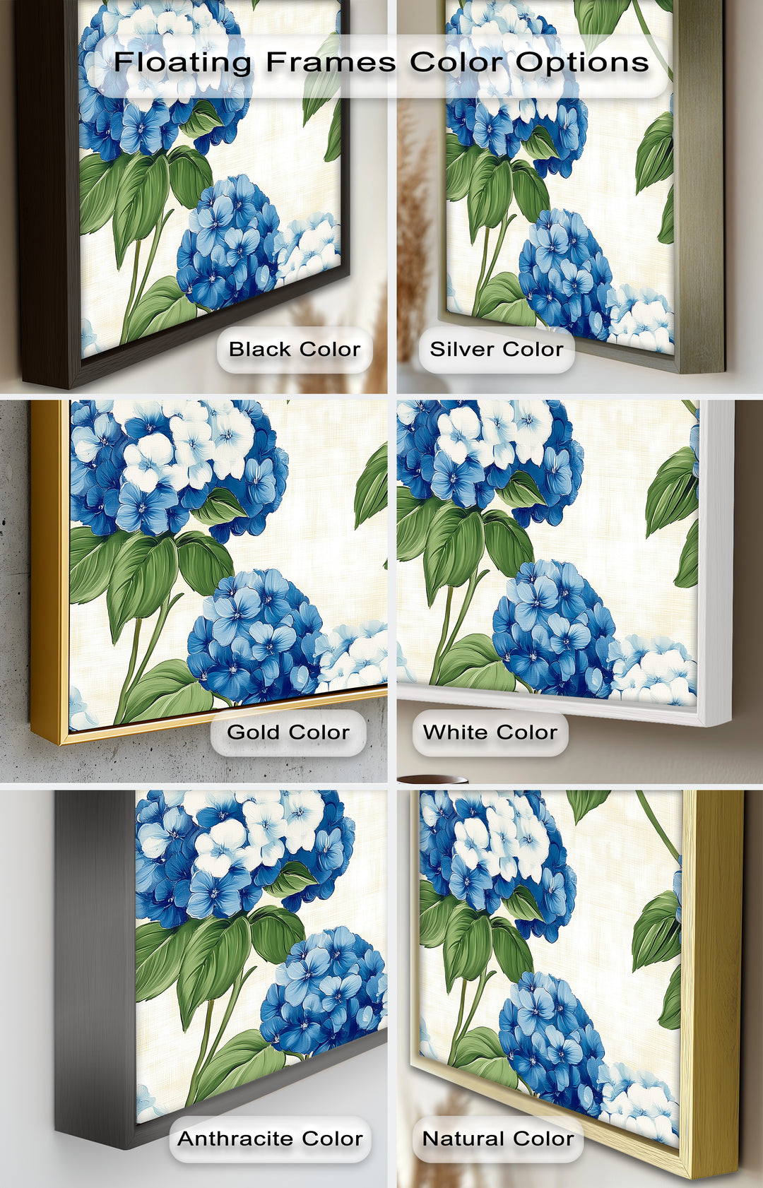 Blue and White Blooming - Flower Oil Painting