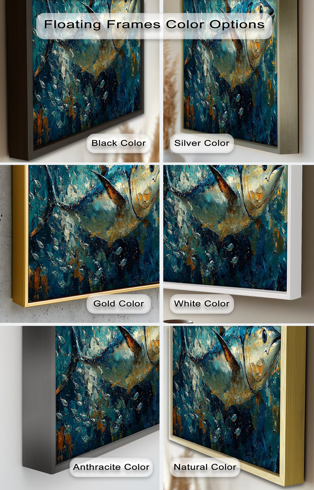 Bluefin Tuna in Ocean Current – Animal Oil Painting