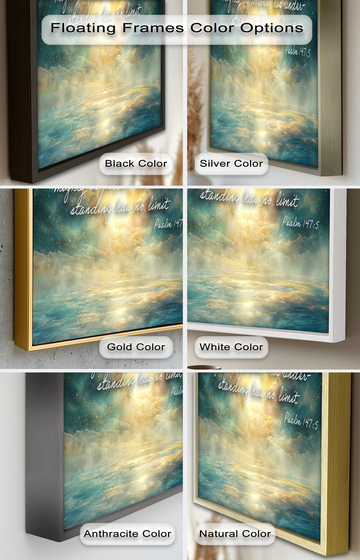 Psalm 147:5 – Mighty in Power Bible Verse Oil Painting