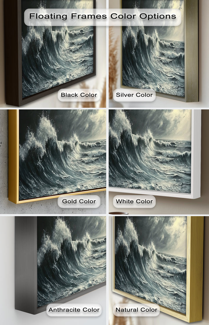 Ocean Wave Wall Art - Stormy Seascape Oil Painting