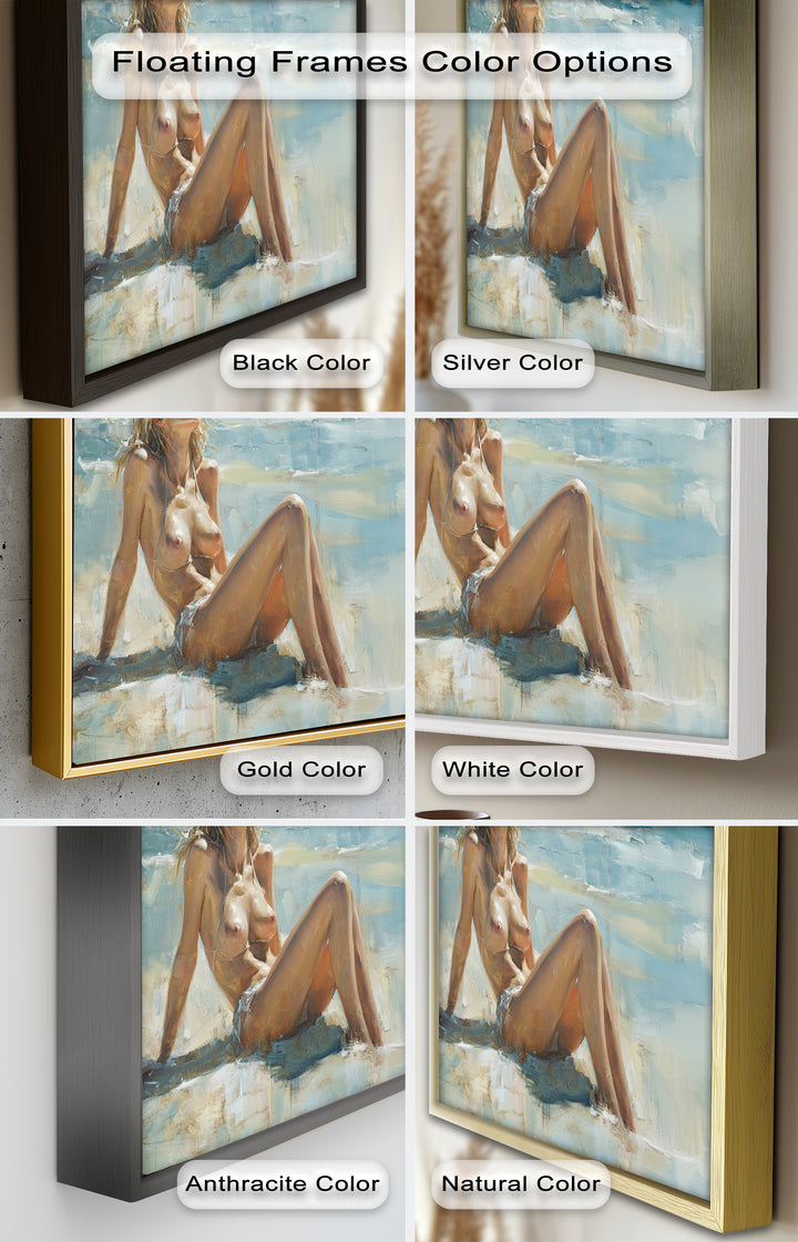 Sun-Kissed Serenity – Beachside Nude Figurative Oil Painting