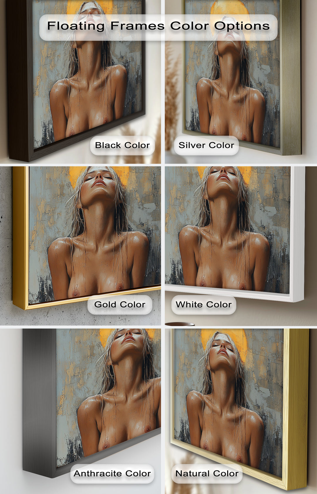 Haloed Grace – Ethereal Nude Portrait Oil Painting
