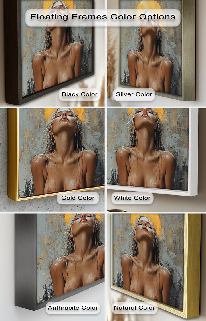 Haloed Grace – Ethereal Nude Portrait Oil Painting