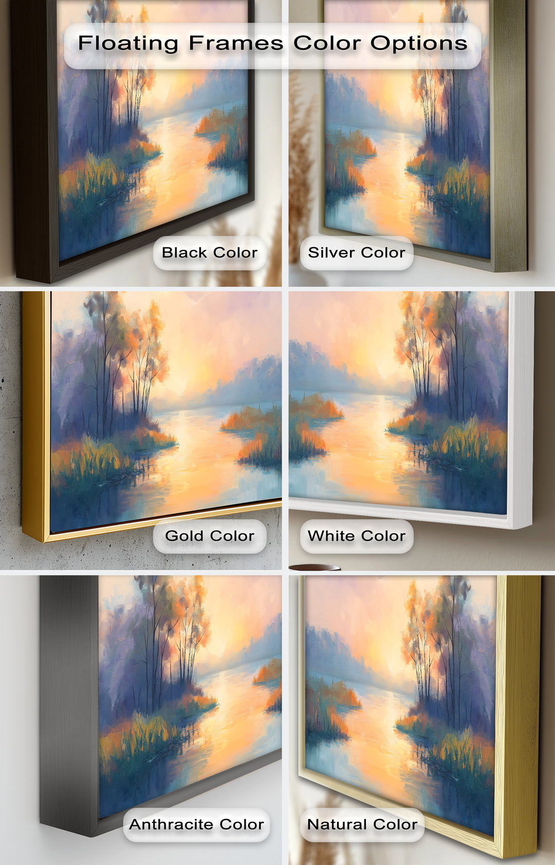 Sunrise on a Cold Morning – Framed Landscape Oil Painting