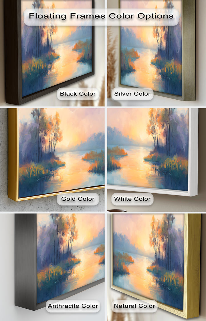Sunrise on a Cold Morning – Framed Landscape Oil Painting