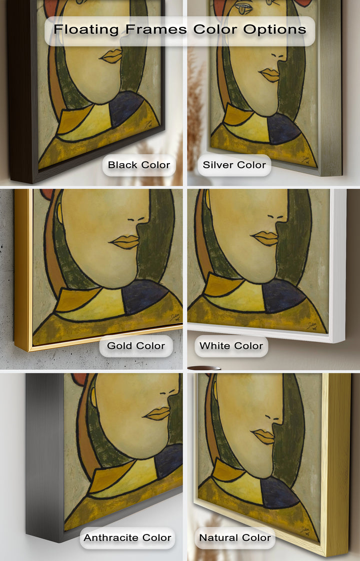 Melancholy in Red Hat – Minimalist Portrait Picasso Oil Painting