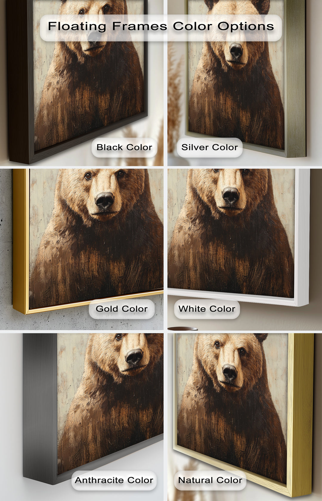 Brown Bear Portrait - Animal Oil Painting