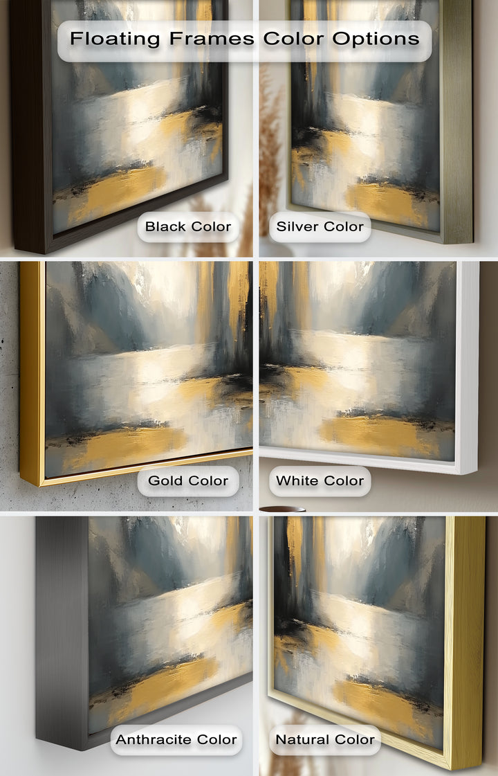 Serene Waterfall Abstract – Neutral Modern Oil Painting