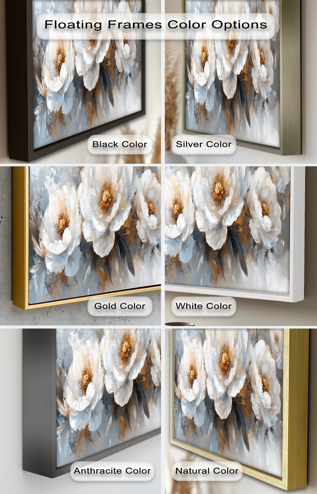 Ivory Garden Symphony – White Peony Bouquet Flower Oil Painting