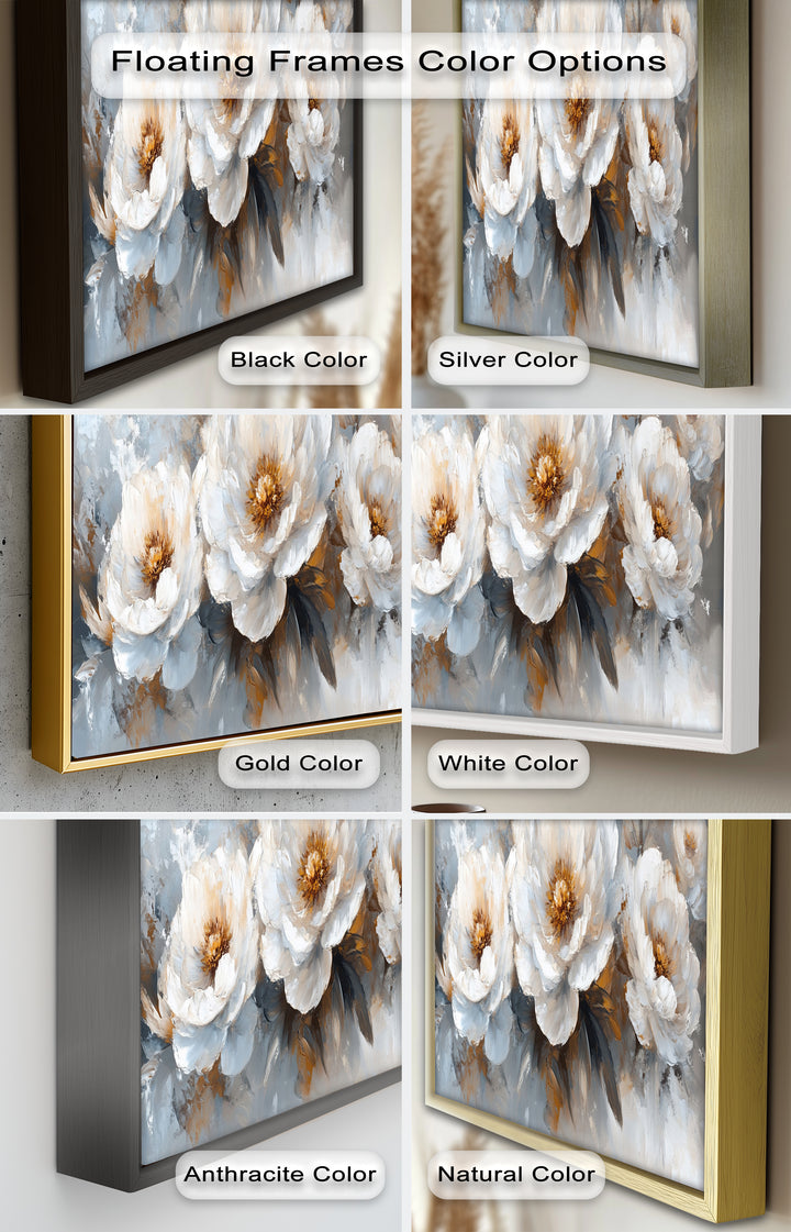 Ivory Garden Symphony – White Peony Bouquet Flower Oil Painting