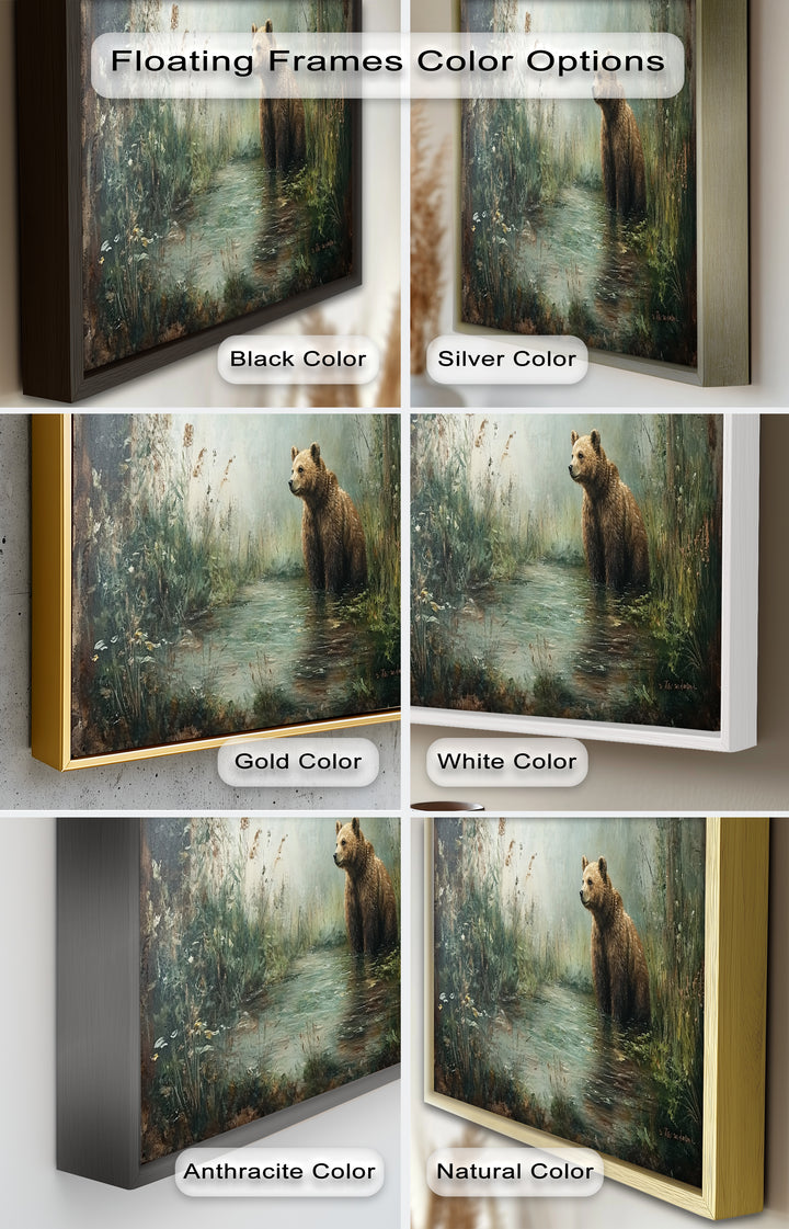 Brown Bear by the Water - Animal Oil Painting