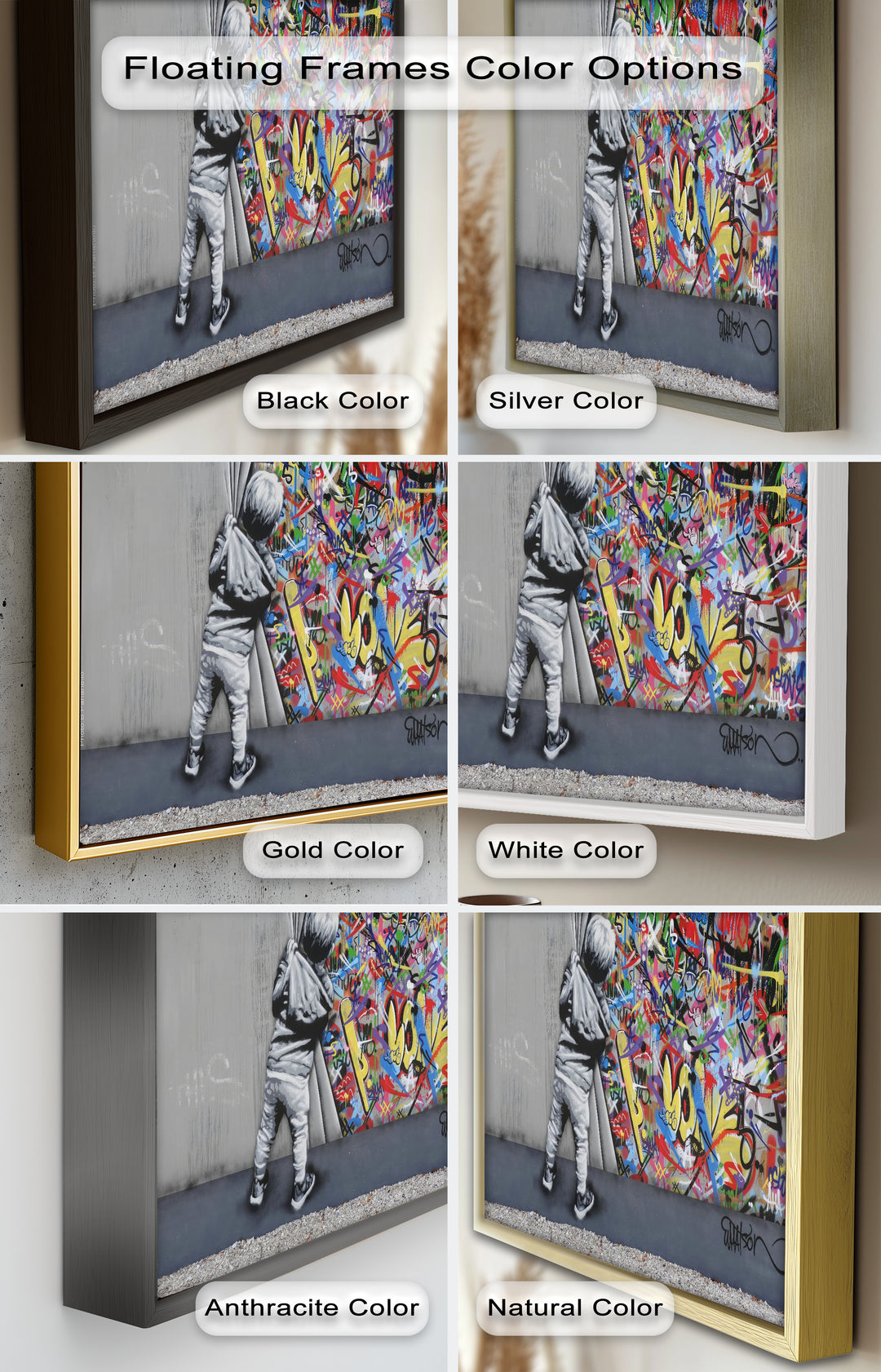 Beyond the Curtain – Banksy-Inspired Graffiti Oil Painting