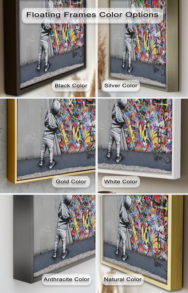 Beyond the Curtain – Banksy-Inspired Graffiti Oil Painting