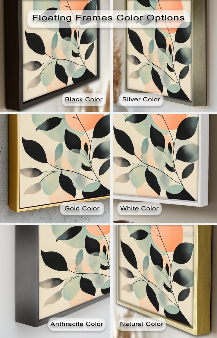 Blush Eclipse – Minimalist Botanical Silhouette Oil Painting