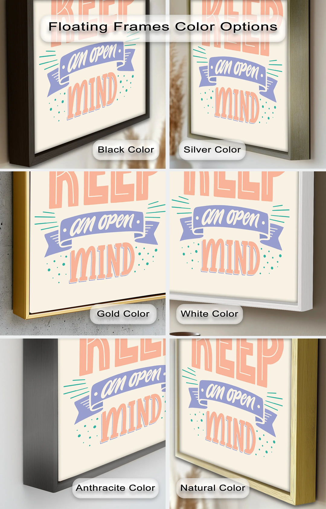 Always Keep an Open Mind – Pastel Typography Oil Painting - MyPhotoStation