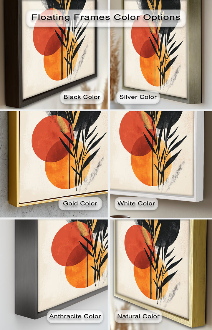 Golden Dusk – Modernes abstraktes botanisches Ölgemälde