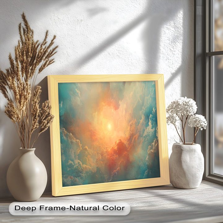 Abstract Sky and Sunlight – Framed Oil Painting