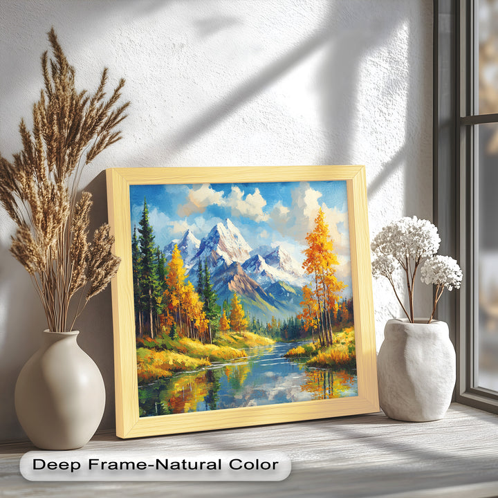 Golden Autumn Peaks – Mountain Landscape Oil Paintings