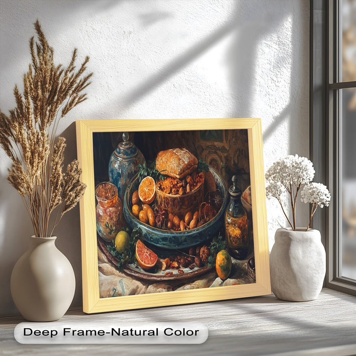 Golden Harvest Table – Ornamentales Festmahl Stillleben Essen Malerei