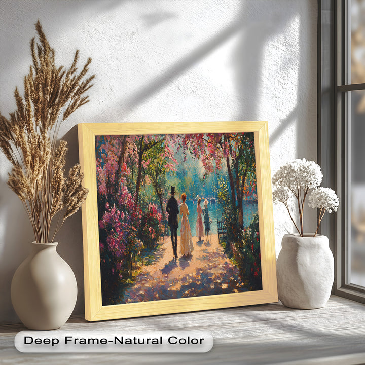 Springtime Promenade – Romantic Garden Path Impressionist Oil Painting