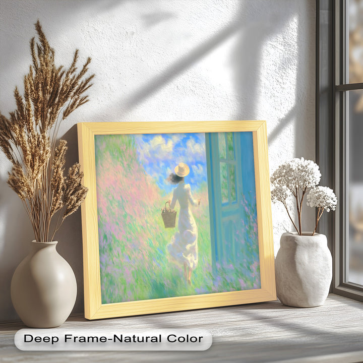 Into the Bloom – Dreamy Woman in Wildflower Field Oil Painting