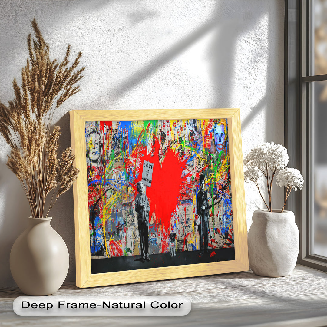 Love Is the Answer – Color Explosion Banksy Oil Painting