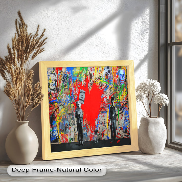 Love Is the Answer – Color Explosion Banksy Oil Painting