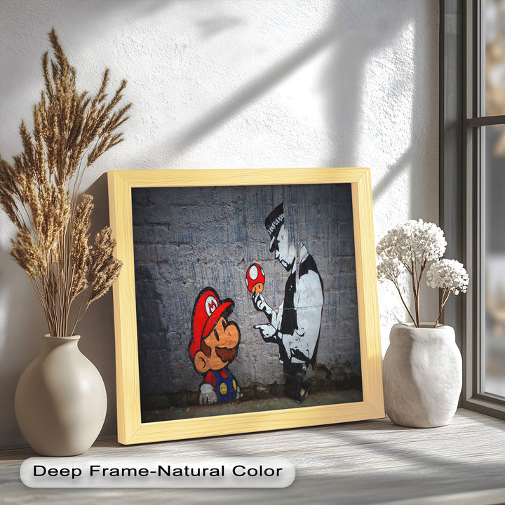 Mario Meets the Law – Banksy Oil Painting