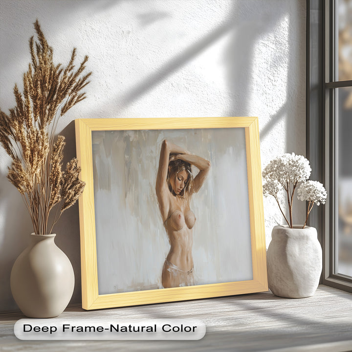 Still Grace – Serene Nude in Soft Neutral Oil Painting