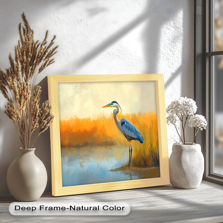Blue Heron by Autumn Marsh – Animal Oil Painting