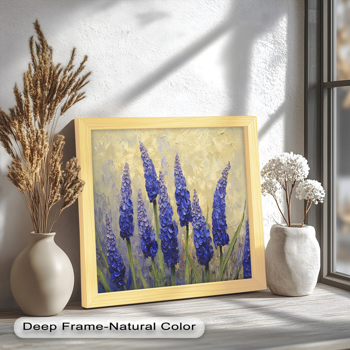 Lavender Spires in Bloom – Purple Blossom Flower Oil Painting