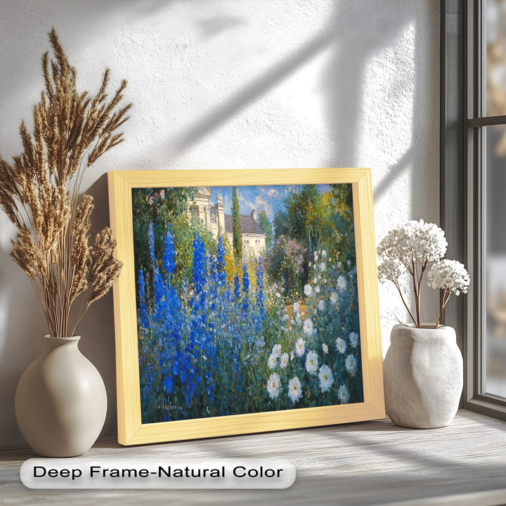 Blue Delphinium - Impressionist Oil Painting