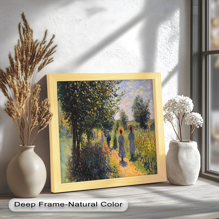 Afternoon Stroll – Sun-Dappled Garden Walk Oil Painting