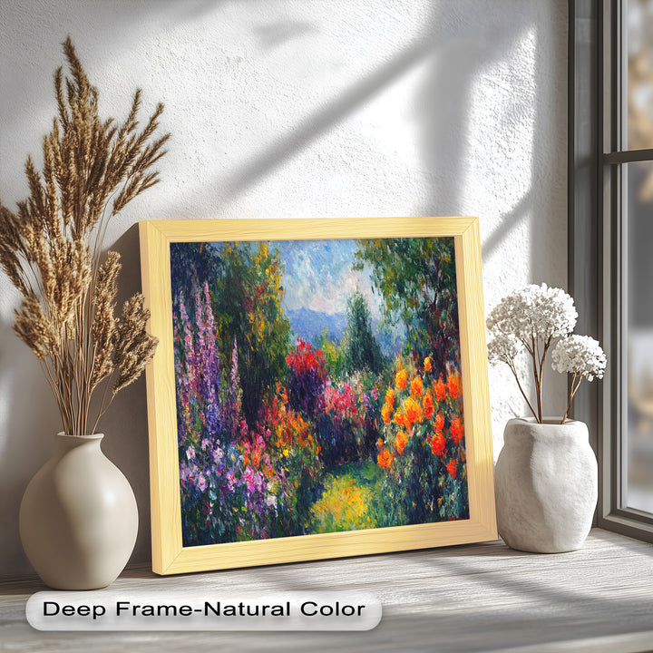 Sunlit Garden in Full Bloom – Impressionist Floral Oil Painting