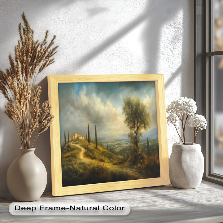 Tuscan Hillside Wall Art – Landscape Oil Painting