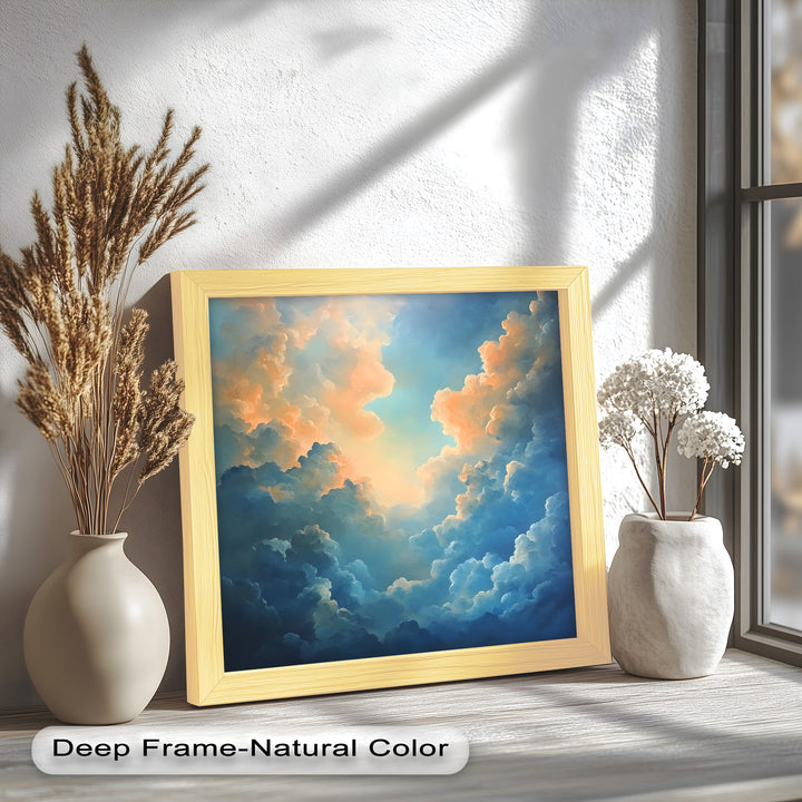 Majestätische Wolkenlandschaft mit ätherischem Glanz – Ölgemälde „Ruhiger Himmel“