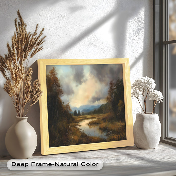 Goldene Ruhe in der Abenddämmerung – Ölgemälde aus dem Hudson River Valley