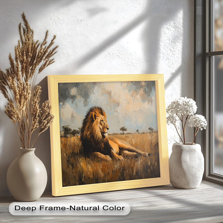 Majestic Serengeti King – Regal Lion Oil Painting