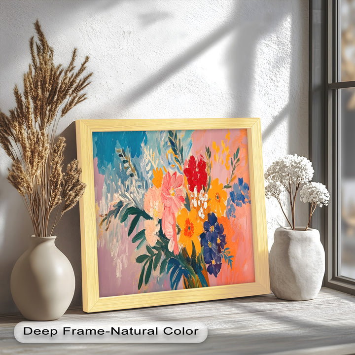 Boho Garden Radiance – Modernes Ölgemälde