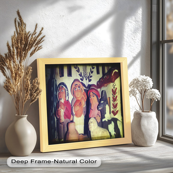 Village Harmony – Folk Clay Figures with Rustic Charm Oil Painting
