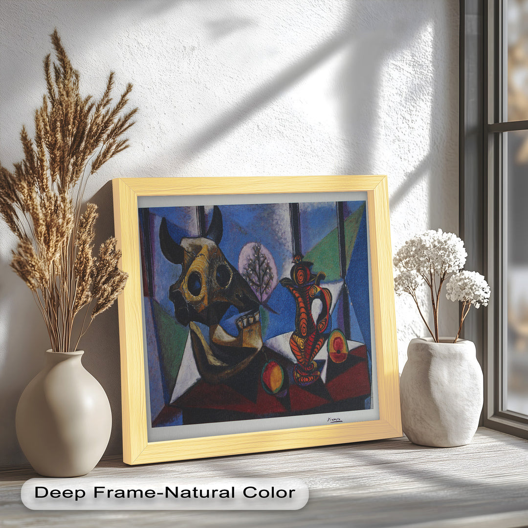 Still Life with Bull Skull – Symbolist Cubist Picasso Oil Painting
