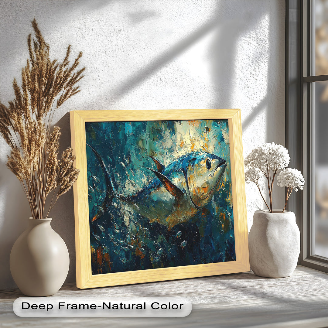 Bluefin Tuna in Ocean Current – Animal Oil Painting