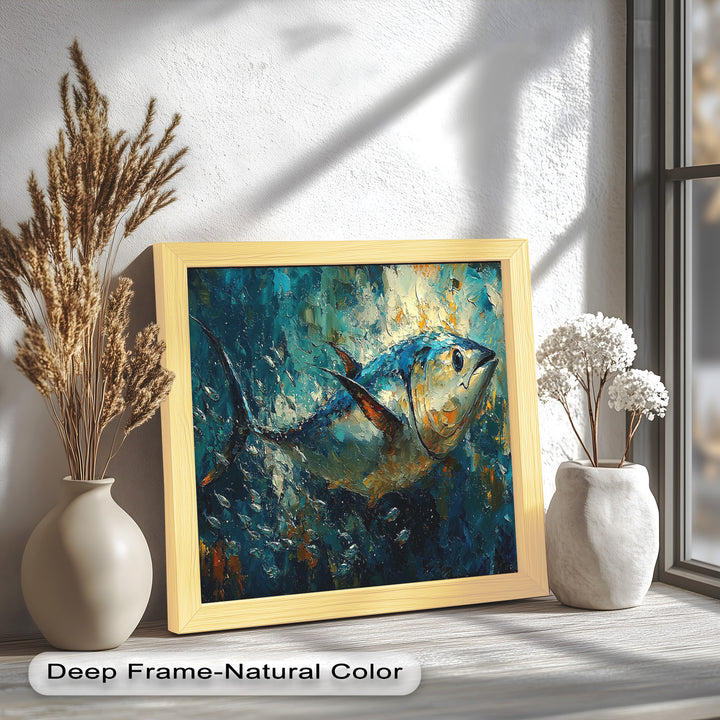 Bluefin Tuna in Ocean Current – Animal Oil Painting